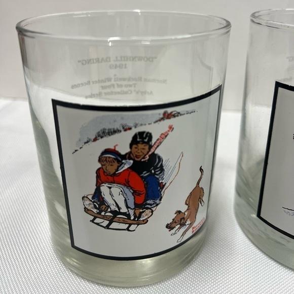 4 Vintage Arby's Norman Rockwell Pepsi Collector Glass Winter Scenes Drinkware - Picture 3 of 11